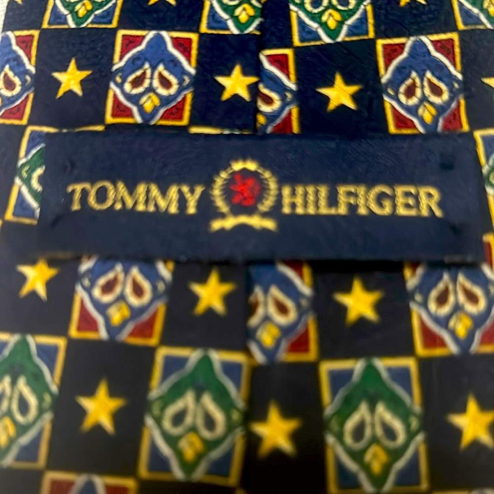 Tommy Hilfiger Silk Multicolor Patterned Tie - Picture 3 of 5